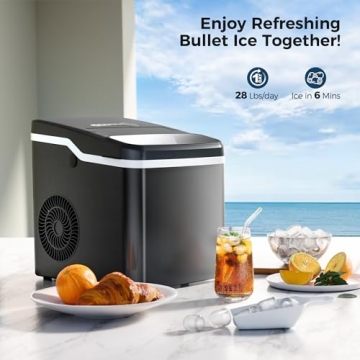 Kismile Portable Ice Maker 28LbsDay Fast Efficient Compact