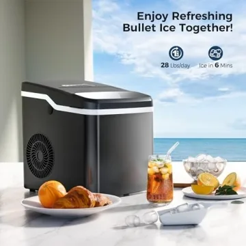 Kismile Portable Ice Maker 28LbsDay Fast Efficient Compact