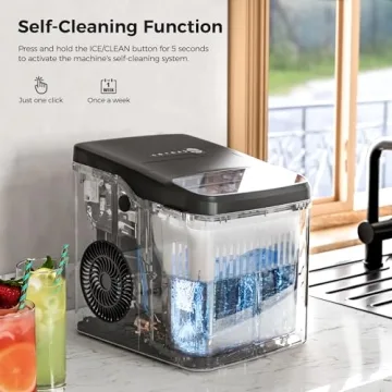 Kismile Portable Ice Maker 28LbsDay Fast Efficient Compact
