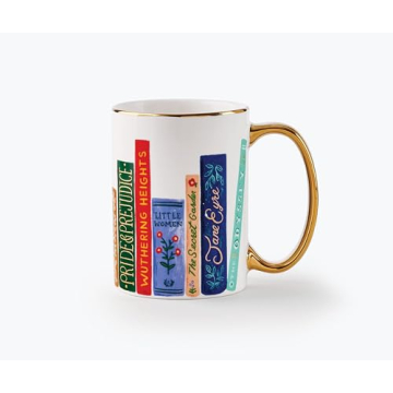 RIFLE PAPER CO. Book Club Mug, for Everyday Use and Gatherings with Unique Designs, for Friends and ...