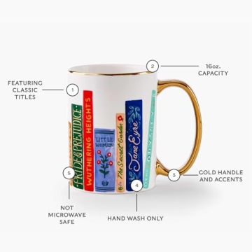 Rifle Paper Co. Book Club Mug for Coffee Lovers Everyday