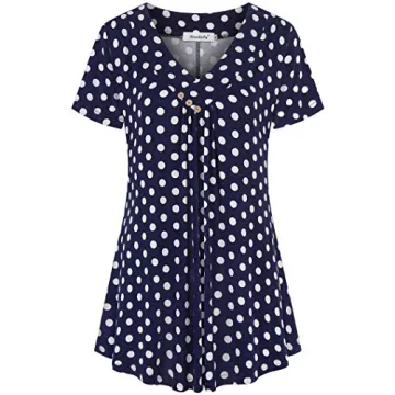 Ninedaily Women's Polka Dot Summer Tops 2025 - Trendy V Neck Blouse