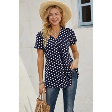 Trendy 2025 Women's Polka Dot Summer Tops - Ninedaily