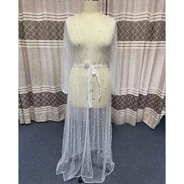 Ruthyuexin Pearl Long Sleeve Wedding Jacket for Elegance