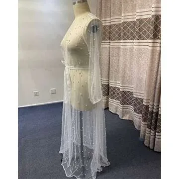 Ruthyuexin Pearl Long Sleeve Wedding Jacket for Elegance