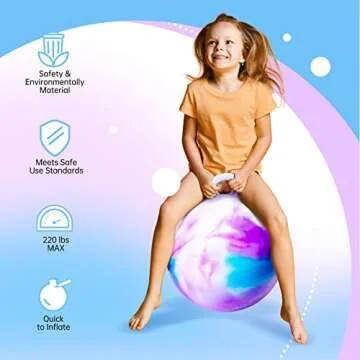 ZOOJOY Hopper Ball for Kids - 18inch Colorful Bounce Toy