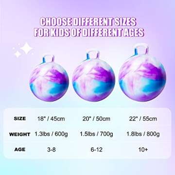 ZOOJOY Hopper Ball for Kids - 18inch Colorful Bounce Toy