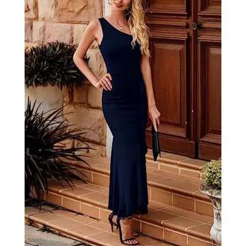 BTFBM One Shoulder Dress for Elegant Evening Wear