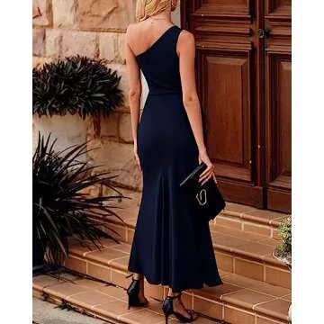 BTFBM One Shoulder Dress for Elegant Evening Wear