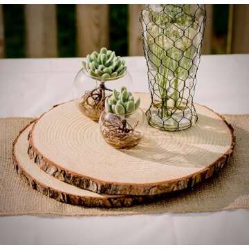 Set of (10) 11-12 inch Wood Slices for centerpieces! Wood Slice centerpieces, Wood Rounds, Tree Slices (11 inch)