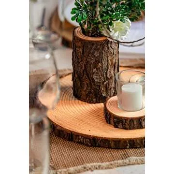 Rustic 11-12 inch Wood Slices for Centerpieces - Set of 10