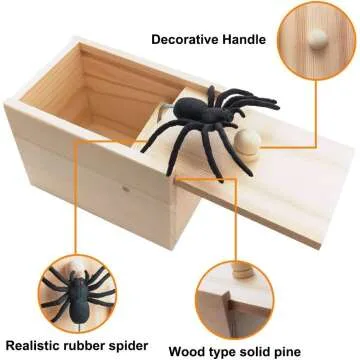 Spider Scare Prank Box - Fun Wooden Joke Toy