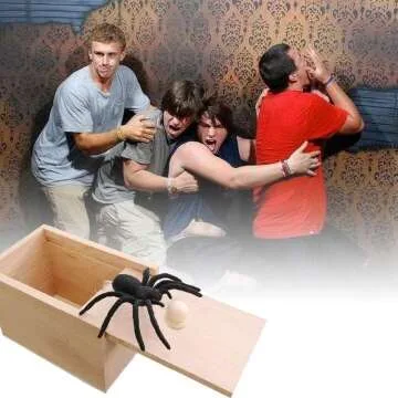 Spider Scare Prank Box - Fun Wooden Joke Toy