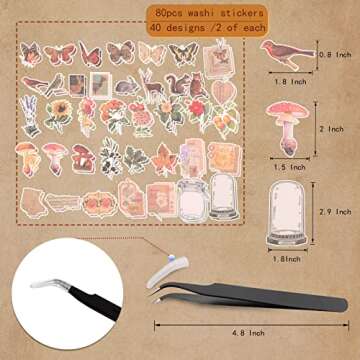 200Pcs Vintage Scrapbook Stickers for Aesthetic Junk Journaling and More