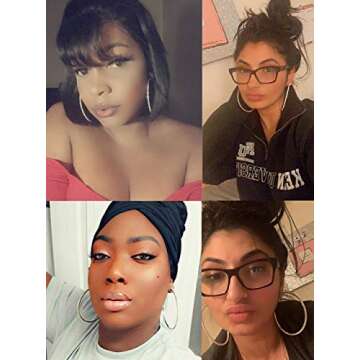 Bienvenu 80mm Rhinestone Plated Silver Hoop Earrings Big Circle Earring Large Hoop Earrings,Silver