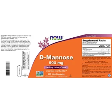 Now Foods D Mannose 500 mg - Vegan Supplement for Urinary Tract