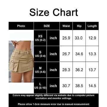 Cargo Skirt Jean Skirt Mini Skirt y2k Jean Skirt for Women Cargo Skirt y2k Cargo Mini Skirt Cargo Skirts for Women Women's Casual Low Waisted Solid Button Up Denim Jean Skirt Khaki
