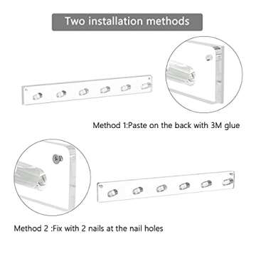 AITEE Necklace Holder, Acrylic Necklace Organizer Wall Mounted with 6 Hooks, for Hanging Necklace, Jewelry, Bangles, Bracelets and Rings, Best Gifts for Girls and Women(4 PACK)