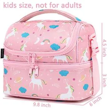 FlowFly Kids Insulated Unicorn Lunch Bag for School