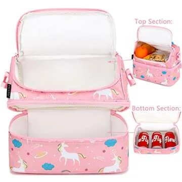 FlowFly Kids Insulated Unicorn Lunch Bag for School