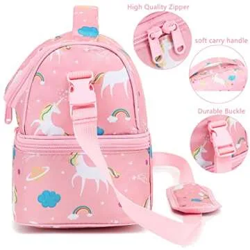 FlowFly Kids Insulated Unicorn Lunch Bag for School
