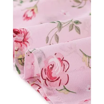 Allegra K Floral Tiered Ruffle Midi Skirt for Women