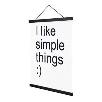 Artmag Magnetic Poster Hanger Frame, 36x24 36x48 36x12 Light Wood Wooden Magnet Canvas Artwork Print Poster Hangers Frames Hanging Kit (Black, 36")