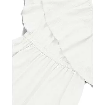 ZESICA Women's Summer Boho One Shoulder Sleeveless Ruffle Asymmetrical High Low Flowy Prom Gown Wedding Long Dress,White,Medium