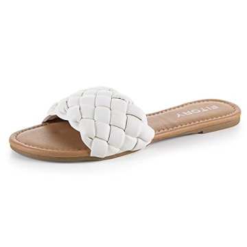 FITORY Women's Stylish Flat Sandals for Summer Comfort