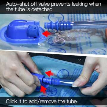 Mdvora 1/2/4/8 Pack Hydration Bladder, 1.5L/2L/2.5L/3L Water Reservoir, Leakproof Water Bladder Hydration Pack, Large Opening Water Storage Bladder Bag, for Cycling Hiking Camping (2L,1 Pack Blue)