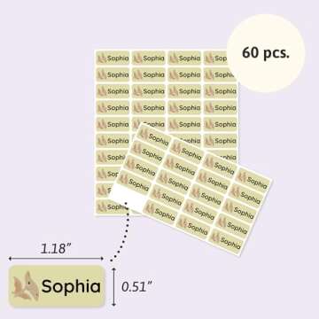 Personalized Waterproof Name Labels for Kids (60)