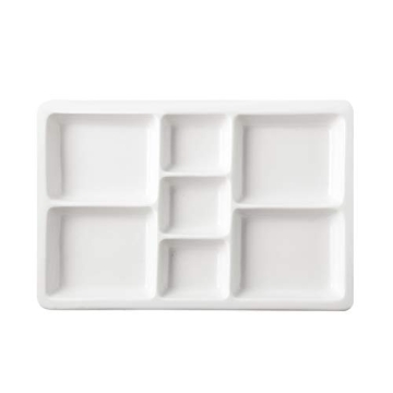 Ceramic Artist Paint Palette with 7 Mixing Wells