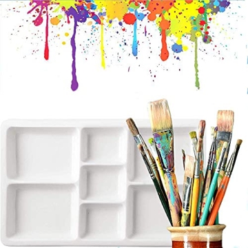 Ceramic Artist Paint Palette with 7 Mixing Wells