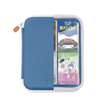 Yoto Card Case in Blue Bird – Kids Accessory, Soft Portable Folder with Zipper & 64 Pockets for Player & Mini Audiobook Cards, Binder Sleeve Holder for Travel