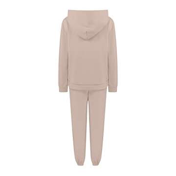 HGps8w Women's Two Piece Outfits Sweatsuit Long Sleeve Sweatshirt and Sweatpants Workout Athletic Tracksuits Loungewear