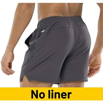 MIER Men's Workout Running Shorts Quick Dry Active 5 Inches Shorts with Pockets, Lightweight and Bre...