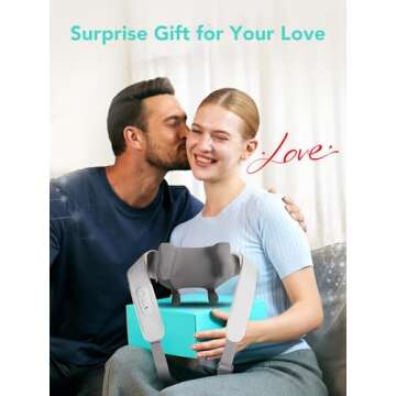 SKG Neck Massager for Pain Relief Deep Tissue, 6D Kneading Neck Massager Cordless Shiatsu Neck and S...