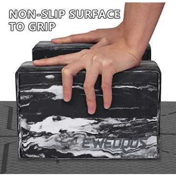 Ewedoos Yoga Blocks 2 Pack Eco Friendly Yoga Block High-Density Non-Slip Yoga Block Set for Yoga Pilates