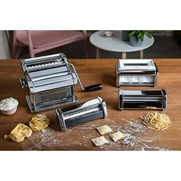 MARCATO Made in Italy Multipast 4 Piece Pasta Maker Gift Set. Includes Atlas 150 Classic Pasta Machi...