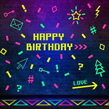 WATINC 72ft Neon Paper Garland, Black Light Circle Dots Hanging Decorations for Neon Birthday Party Wedding Glow in The Dark Decorations, Glow Party Supplies with 3Pcs UV Blacklight Reactive Tapes