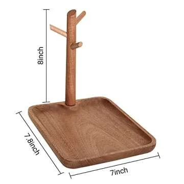 Key Bowl for Entryway Table, Wooden Valet Tray Organizer, Perfume Tray for Dresser, 3 Tiers Wood Rac...