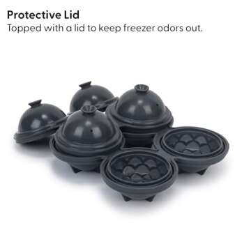 W&P Design Petal Ice Tray, Perfect Etched Spheres, Slow Melting for Whiskey and Cocktails, Food Grade Premium Silicone, Dishwasher Safe, BPA Free