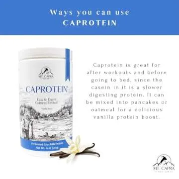 MT. CAPRA SINCE 1928 Caprotein | Casein Protein Concentrate, Fermented Goat Milk Protein from Grass-Fed Pastured Goats, Extremely Easy to Digest - 1 Pound