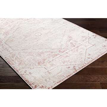 Mark&Day Area Rugs, 8x10 Baflo Traditional Blush Area Rug, Pink White Beige Carpet for Living Room, Bedroom or Kitchen (7'9" x 9'6")