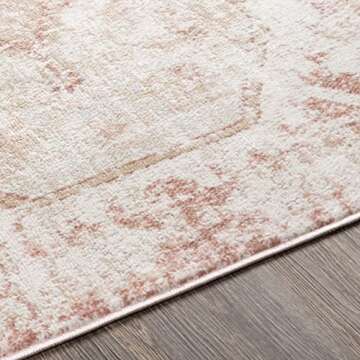 Mark&Day Area Rugs, 8x10 Baflo Traditional Blush Area Rug, Pink White Beige Carpet for Living Room, Bedroom or Kitchen (7'9" x 9'6")