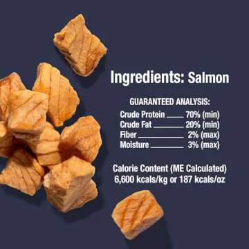 Whole Life Pet Just One Salmon Freeze Dried Cat Treats - Human Grade Cat Food Toppers, High Protein ...
