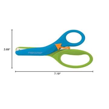 Fiskars Training Scissors for Kids 3+ with Easy Grip - Toddler Safety Scissors for School or Crafting - Back to School Supplies (Color may Vary)