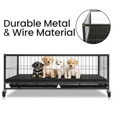 Homey Pet Whelping Box for Puppies with Lockable Wheels