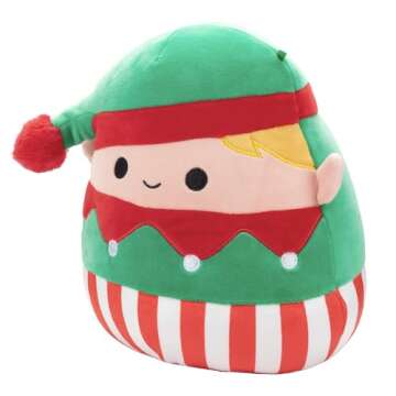 Squishmallows Original 8-Inch Bartie The Christmas Elf - Official Jazwares Christmas Plush - Collectible Soft & Squishy Elf Stuffed Animal Toy - Add to Your Squad - Gift for Kids, Girls & Boys