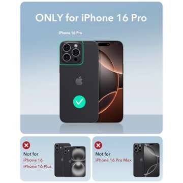 ESR for iPhone 16 Pro Case, Compatible with MagSafe, Military-Grade Protective Case, Built-in Stash Stand Phone Case, Scratch-Resistant Back Cover, Classic Series, Clear